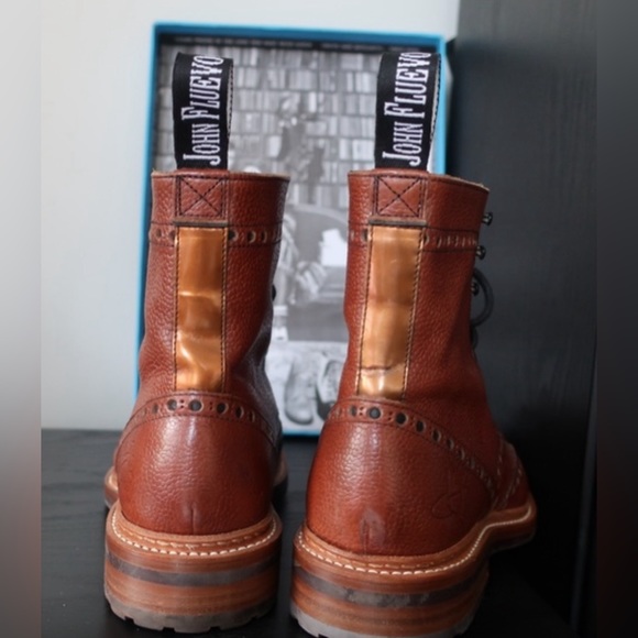 SOLD John Fluevog Aspden brogue boots in pebbled leather Rare size 9.5 US - Picture 4 of 6